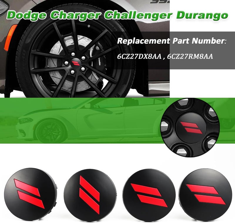 BINQIGOO 4pcs 63mm 2.5 inches Slash Wheel Center Cap Covers Fit for Dodge Charger Durango Dart 2015-2020 Jeep/Chrysler - Image 5